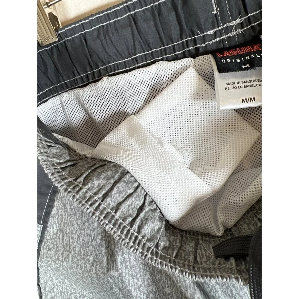 NWT Laguna Originals Size M Grey Swim Shorts Color Blocked Trunks UPF protection